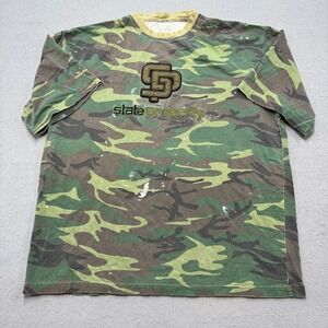 Vintage Rocawear T-Shirt Mens 2XL Green Camo Short Sleeve Cotton Army Streetwear